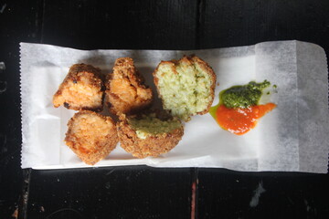 Falafel served on a plate 