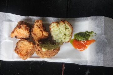 Falafel served on a plate 