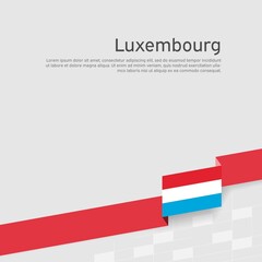 Luxembourg flag background. State luxembourgish patriotic banner, cover. Ribbon color flag of luxembourg on a white background. National poster. Business booklet. Vector tricolor flat design