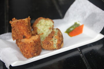 Falafel balls served on a plate 