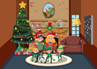 Obraz na płótnie Canvas Christmas holidays with family at home