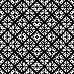 Badezimmer Foto Rückwand Abstract geometric seamless pattern. Black and white minimalist monochrome artwork with simple shapes.Black and White Flower of Life Sacred .Geometry Circle Pattern Abstract Background.Stylish Chaotic © vandana