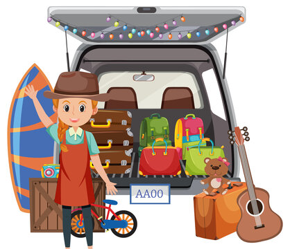 recommend clip art: Girl calling customers at yard sale