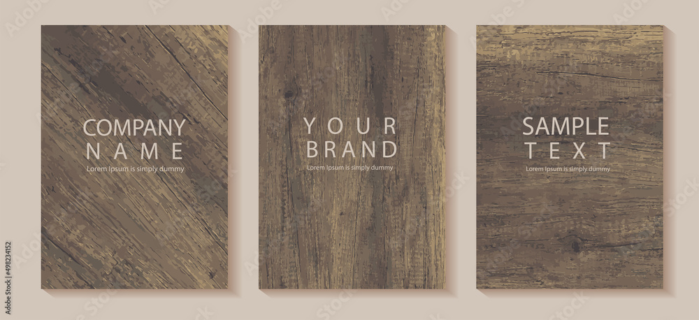 Poster vector wood background texture. in a4 size for design work cover book presentation. brochure layout 