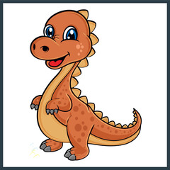 dinosaurus hand draw cartoon picture vector © Asih