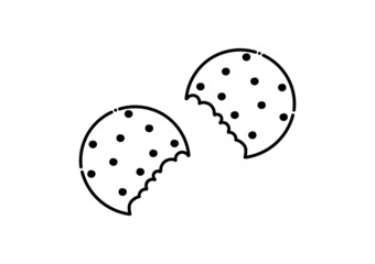 cookie illustration in dotted line style on a white background