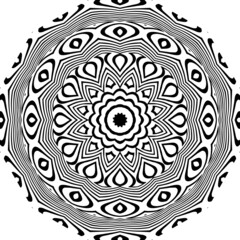Mandala vector element round ornament decoration for adult coloring pages, stress relief and relaxation meditation, tattoo, henna.Mandala pattern Coloring book Art wallpaper design, tile pattern.
