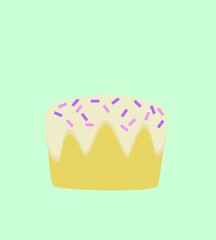 Easter cake Vector stock illustration. Cartoon style vector cake. A big Easter cake. Stock vector illustration in cartoon style isolated on white background.