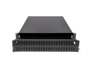 Fiber Optic Patch Panel on isolated white background