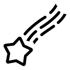 Obraz premium Comet Flat Icon Isolated On White Background