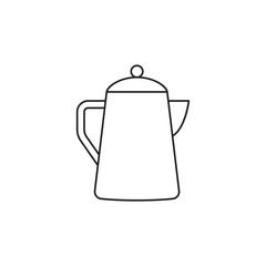 Camping coffee teapot icon line style icon, style isolated on white background