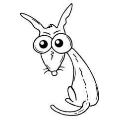 Funny dog sketch drawing. Vector illustration of a small breed dog.