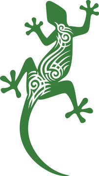 Tattoo lizard animal color vector illustration