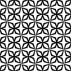 Fototapeta premium Abstract endless geometric texture illustration of symmetric lattice repeat tiles. Simple minimalist black & white background. Design for prints, textile, decor.Geometric texture with curved shapes.