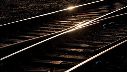 RAILWAY - Sun glare on the rails