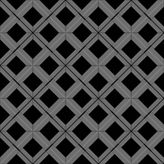 Abstract endless geometric texture illustration of symmetric lattice repeat tiles. Simple minimalist black & white background. Design for prints, textile, decor.Geometric texture with curved shapes.