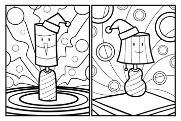 Cute christmas lamp cartoon coloring pages