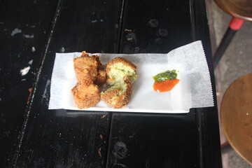 Falafel balls served on a plate 