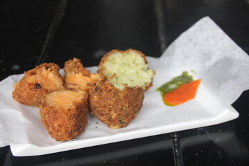 Falafel balls served on a plate 