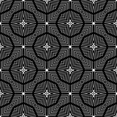 Abstract geometric pattern with crossing thin straight lines. Stylish texture in Black color. Seamless linear pattern.Seamless geometric ornament based on traditional islamic art.Geometric pattern.