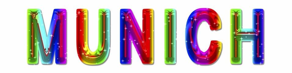 Colorful lettering of MUNICH