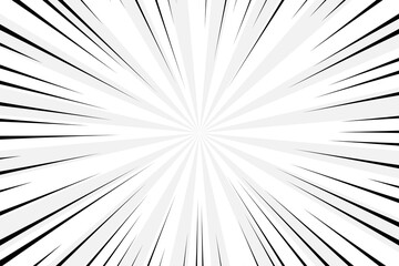 Obraz premium Vector black and white concentration in the center of the composition. Comic background.