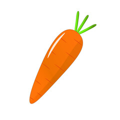 Illustration of carrot isolated. Flat design isolated vector. Flat carrot icon. Carrot for web, design, button, printing, decoration, receipt