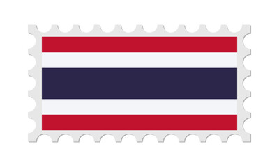 Thailand Postage Stamp With Shadow. Vector illustration.