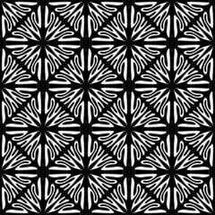 Abstract Vector Seamless Black and White home Pattern Background . background design with texture, geometric pattern, triangles, star, line and circle shapes in artsy style illustration.