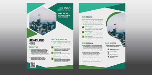 Template vector design for Brochure, Annual Report, Magazine, Poster, Corporate Presentation, Portfolio, Flyer, leaflet, layout modern with blue color size A4, Front and back, Easy to use and edit