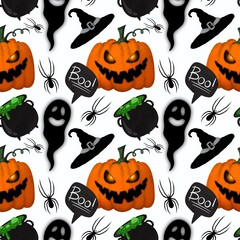 Halloween seamless pumpkin pattern for fabrics and textiles and packaging and gifts and cards and linens and kids