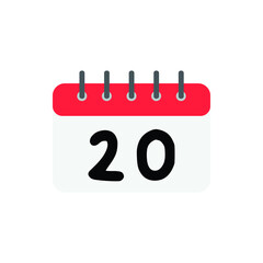 Vector calendar day 20 for website, cv, presentation 