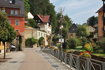 View of Kurort Rathen village. Germany