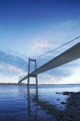Lillebaelt bridge in Denmark standing tall