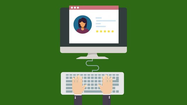Customer profile analysis animation concept and desktop animation