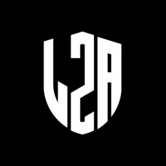LZA letter logo design. LZA modern letter logo with black background. LZA creative  letter logo. simple and modern letter logo. vector logo modern alphabet font overlap style. Initial letters LZA 