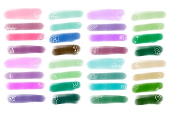 Set with paint markers stripes for magazines and cards and hobbies and notebooks and stickers and kids