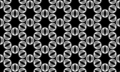 Fototapeta premium Seamless geometric ornament based on traditional art.Black color lines.Great design for fabric,textile,cover,wrapping paper,background. Average thickness lines.Geometric seamless pattern. Abstract.