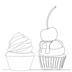 cake drawing by one continuous line
