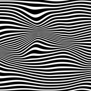 Abstract Black and White Geometric Stripes.hypnosis spiral.Seamless Black and white stripes background.seamless wave line patterns © vandana