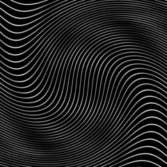 Obraz premium Vector illustration of a black stripe pattern.hypnosis spiral.Black And White Spiral.seamless wave line pattern.Curved Stripes Abstract Stripes Vector Stripes Stock Vector .Abstract Black and White.