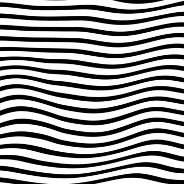 Vector seamless pattern. Abstract striped texture with bold monochrome waves. Creative background with blots. Decorative design with distortion effect. © vandana