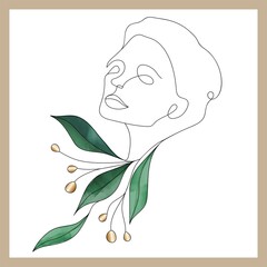 the face and the leaf are one line