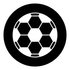 Fototapeta premium Soccer Ball Flat Icon Isolated On White Background