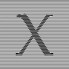 Abstract shape with black lines. Op art. Trendy design element for logo, tattoo, web pages, prints, posters, template, pattern and abstract background.Inside speed lines in arrow form. Geometric art. 