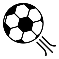 Obraz premium Soccer Ball Kick Flat Icon Isolated On White Background