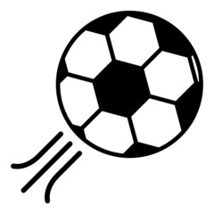 Naklejka premium Soccer Ball Kick Flat Icon Isolated On White Background