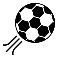 Fototapeta premium Soccer Ball Kick Flat Icon Isolated On White Background