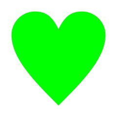 Green love heart vector icon on a white background.Heart Love Emoji Icon Object Symbol Gradient Vector Art Design Cartoon Isolated Background.One Green Heart Gradient.	
