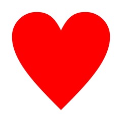 Red heart design icon flat.Red heart icon on white background. Love logo heart illustration.Heart, Symbol of Love and Valentine's Day. Flat Red Icon Isolated on White Background. Vector illustration.